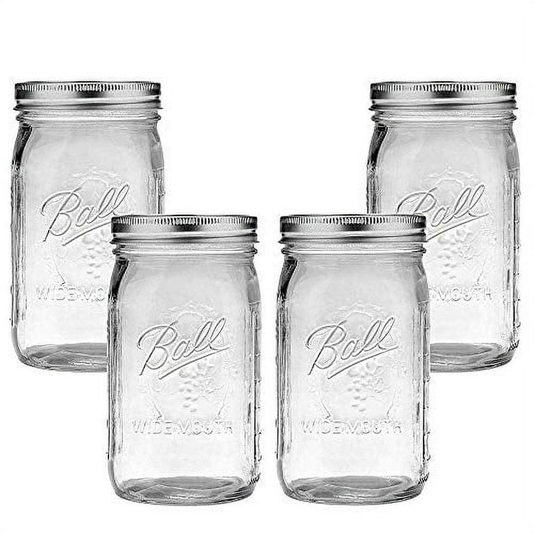 Ball 1440016011 24-Ounce Clear Glass Drinking Mason Jars, 4-Pack