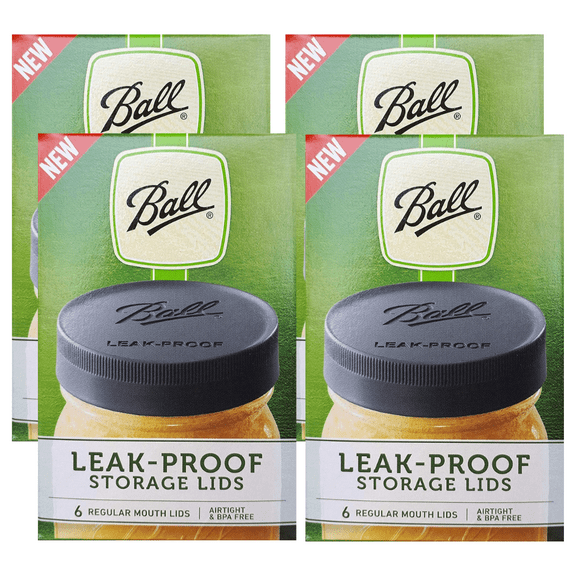 Ball Mason Jar Leak-Proof Lids, Regular Mouth, 6 CT (Pack of 4)