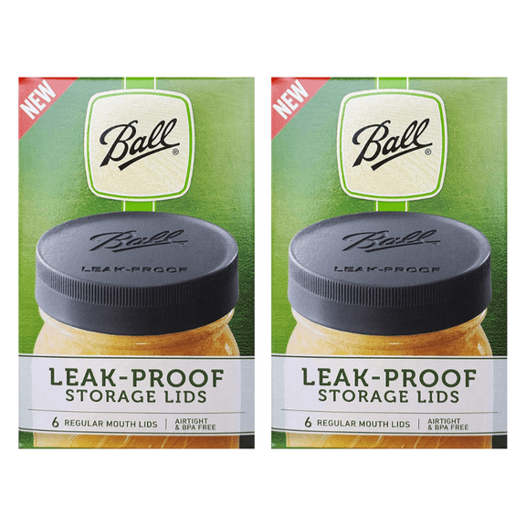 Ball Mason Jar Leak-Proof Lids, Regular Mouth, 6 CT (Pack of 2)