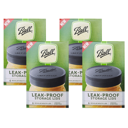 Ball Mason Jar Leak-Proof Lids, Wide Mouth, 6 CT (Pack of 4)