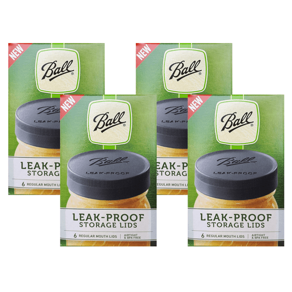 Ball Mason Jar Leak-Proof Lids, Wide Mouth, 6 CT (Pack of 4)