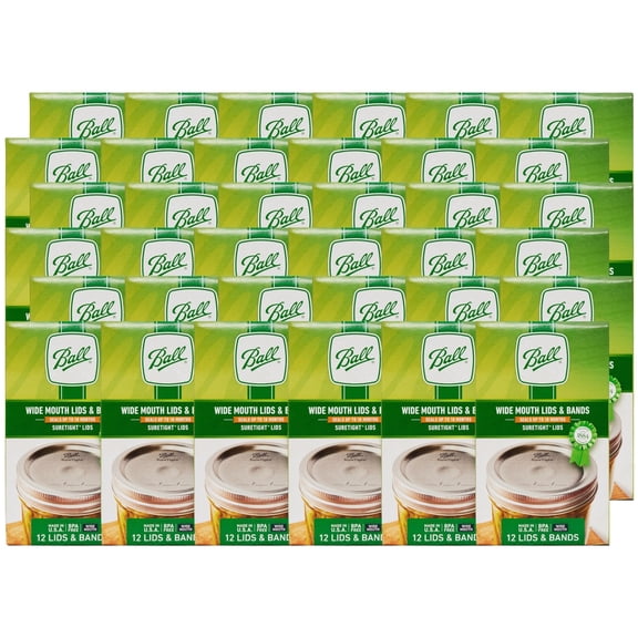 Ball Mason Jar Lids with Bands, Wide Mouth, 12 CT Pack of 36