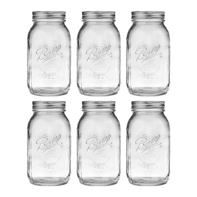 Ball¬Æ Regular Quart Mason Jars, 32 Oz, Fresh Preserving, BPA Free, Made in USA, 6Pack