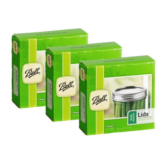 Ball Metal Mason Jar Lids, Wide Mouth, 36 Count (3 Pack)