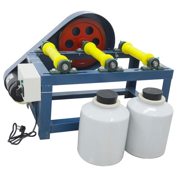 Ball Mill Horizontal Drum Small Laboratory Ball Mill Ceramic Jar Grinding Glaze Quartz Fine Grinding Machine 220V