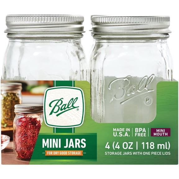 Ball Miniature Glass Storage Jar - Pack of 10