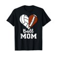 thumbnail image 1 of Ball Mom Heart Funny Football Volleyball Mom T-Shirt, 1 of 5