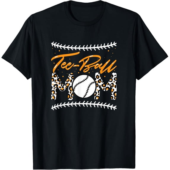 Ball Mom Mother'S Day Teeball Mom Leopard T-Shirt All Size S-5Xl