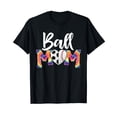 thumbnail image 1 of Ball Mom Shirt Heart Tie-Dye Funny Baseball Soccer Mom Short Sleeve T-Shirt Black Tee, 1 of 5