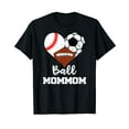 thumbnail image 1 of Ball MomMom Heart Funny Baseball Soccer Football Mom Mom T-Shirt, 1 of 5