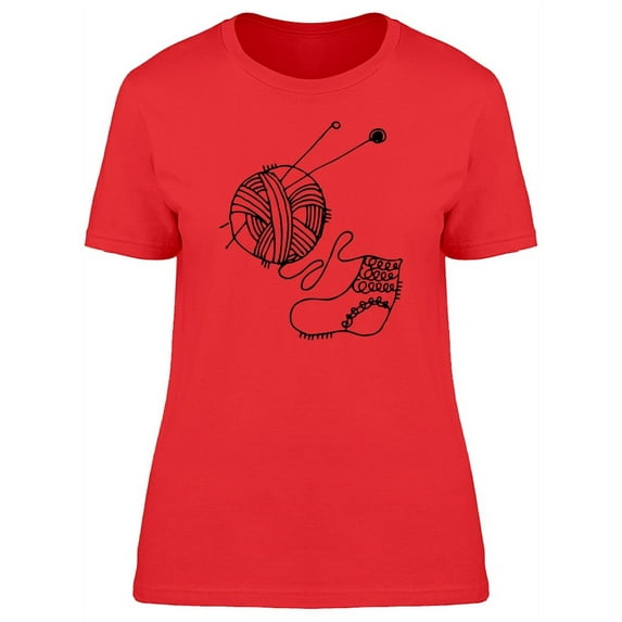 Ball Of Threads And Sock T-Shirt Women -Image by Shutterstock, Female XX-Large