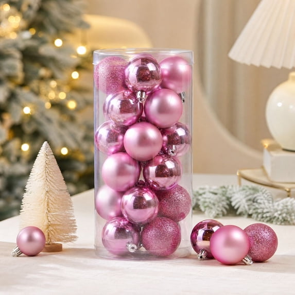 Ball Ornament Glossy Finish Decorative Sphere Multi‑Surface Style for Christmas Tree Holiday Decoration