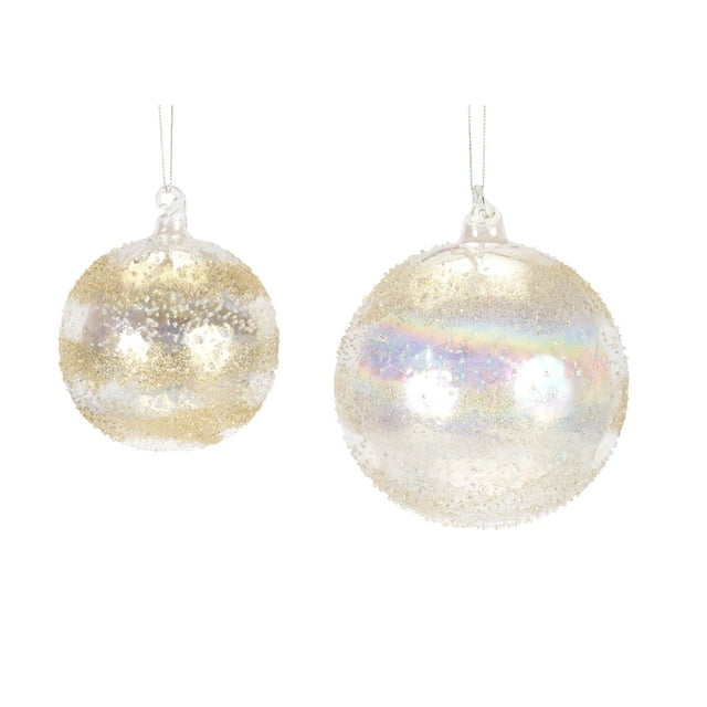 Ball Ornament (Set of 4) 4.75"H, 5.5"H Glass