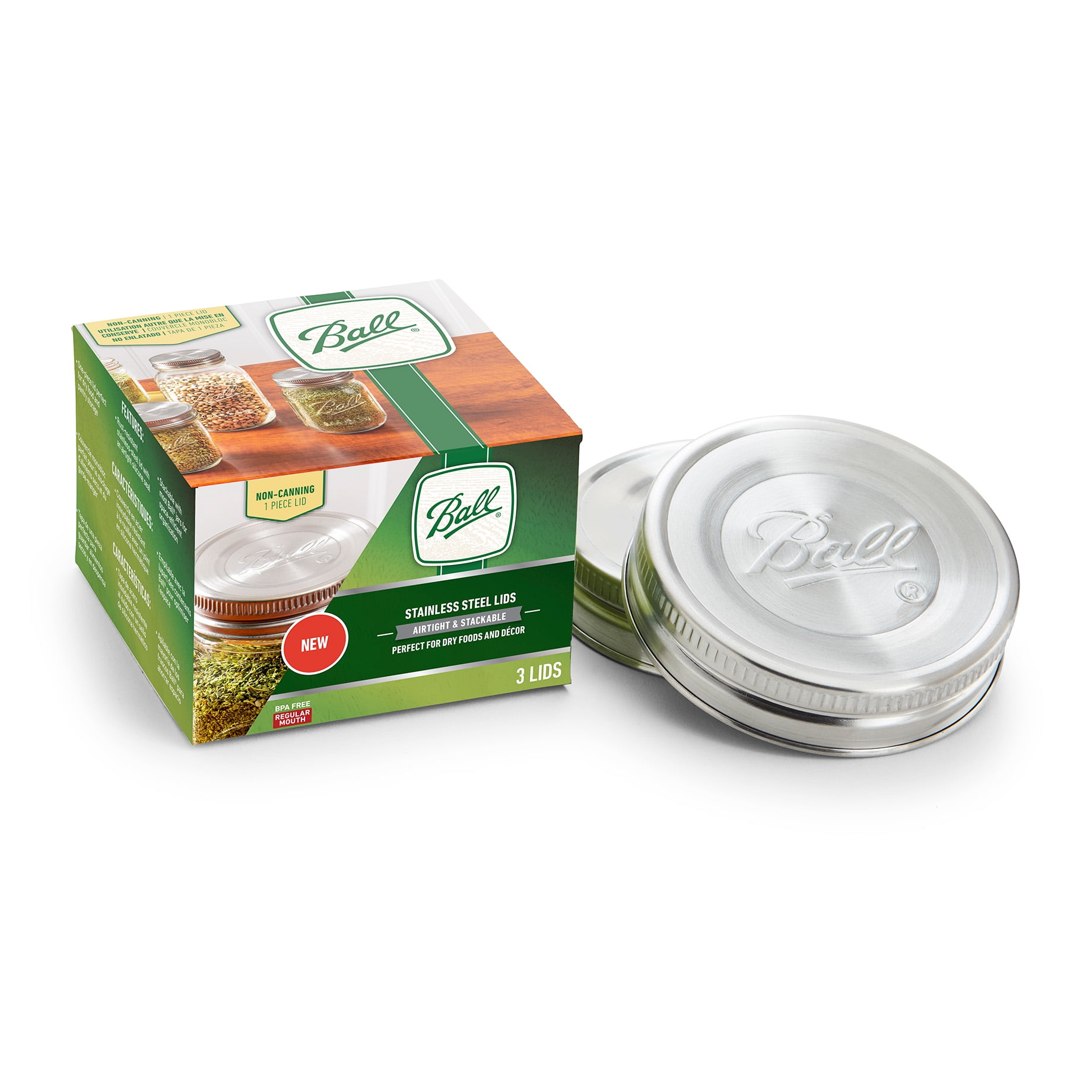 Ball PDQ RM Stainless Steel Canning Jar Lids (3 Count)