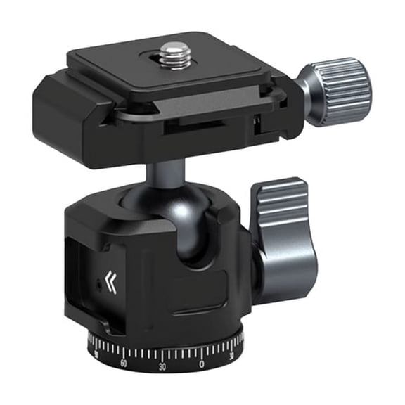 Ball Panoramic Tripod Heads Aluminum Rotating Heads with Cold Shoe Mount Adapter for DSLR, Camera Trip, Phone Mount