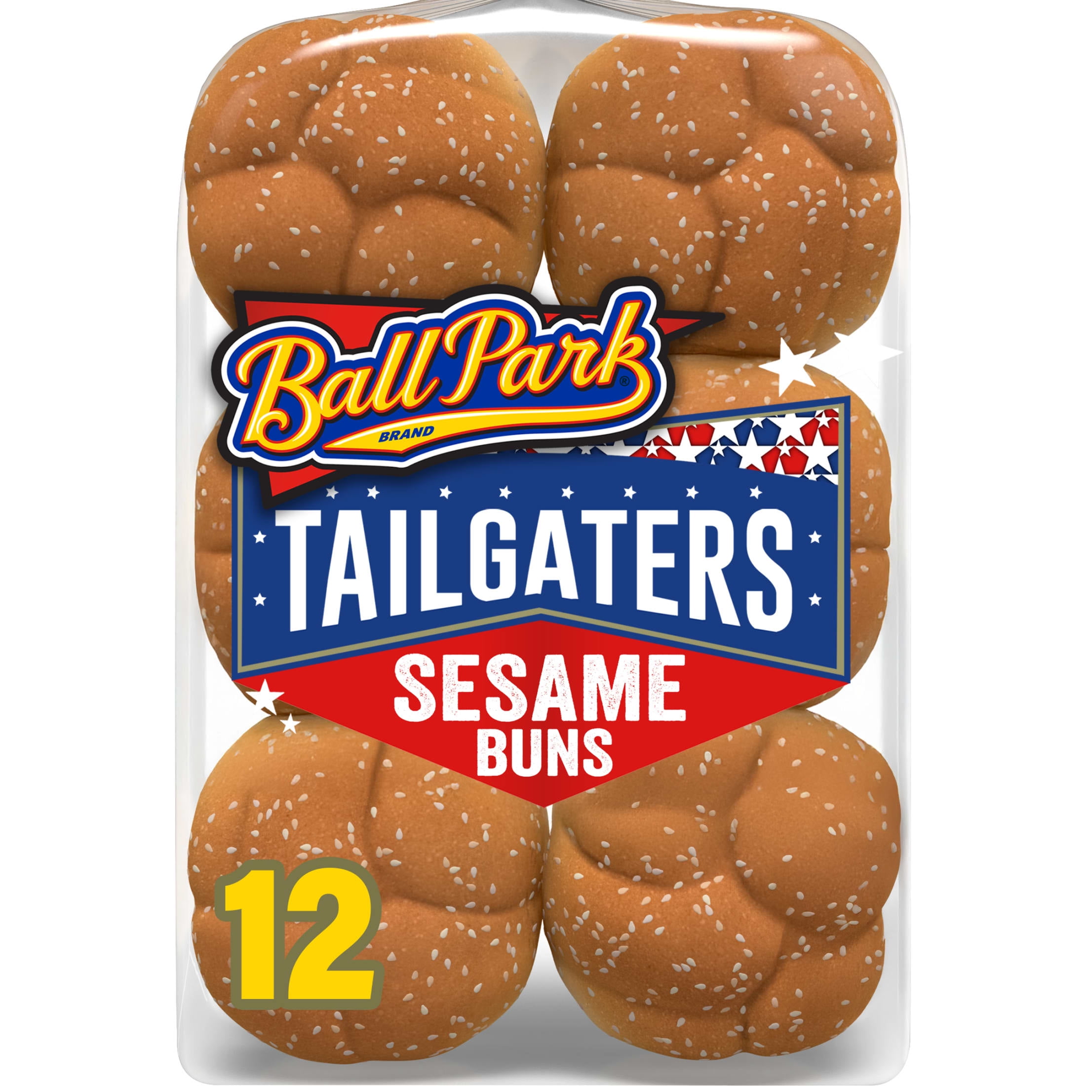 Ball Park Tailgaters Sesame Buns, 12 count, Hamburger Buns, 32 oz