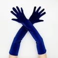 thumbnail image 1 of Ball Party Velvet Long Gloves Blue Gloves, Gloves * 1 Pair Gloves, Blue, 1 of 7
