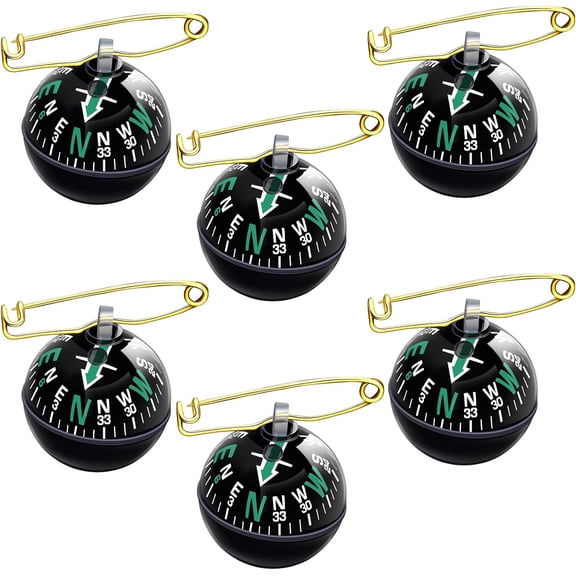 Ball Pin On Compass Globe with Pin Liquid Filled Compass for Hiking Camping Survival Navigation
