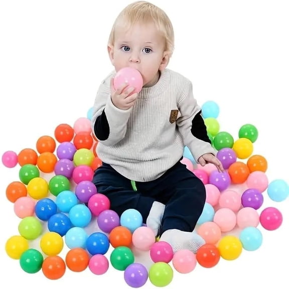 Ball Pit Balls, 100 Pcs/50 Pcs/200 Pcs, 5.6 cm, Crush Proof Plastic, for Toddlers, with Mesh Bag