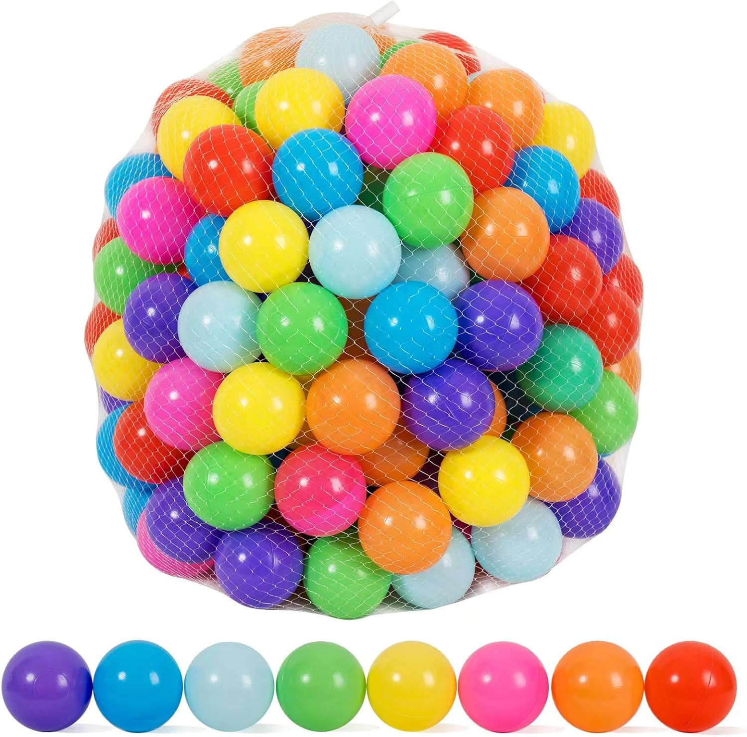 Ball Pit Balls 400 Count, 8 Colors Plastic Balls for Ball Pit Play Balls for Toddlers with