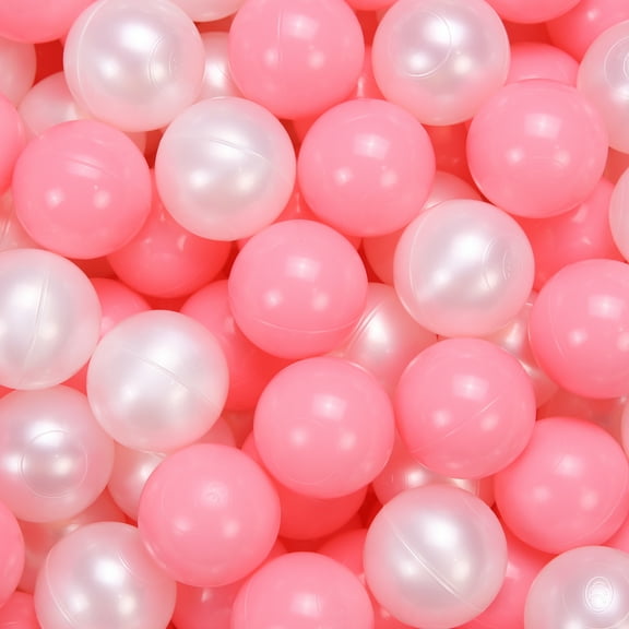 Ball Pit Balls BPA Free Plastic Balls for Ball Pit Crush and Smash Proof Balls 100pcs 2.2" Set for Toddlers for Play Tent Tunnel (Pink+White)
