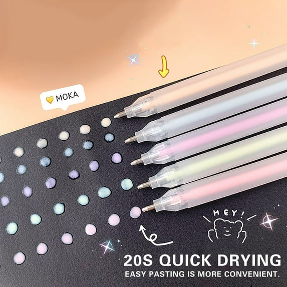 Ball Point Pens Clearance, Cap Pen Shaped Adhesive Pen Wholesale Student DIY Drying Washable Color Stickers Hand Account Point Adhesive Pen 10ml, Back to College