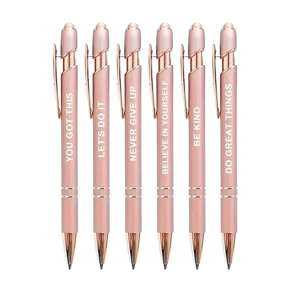 Ball Point Pens, Multipurpose Retractable Ballpoint Pens Smooth Pens for Writing, Positive Quotes Smooth Ballpoint Pens Note Taking Pens for Students Teachers