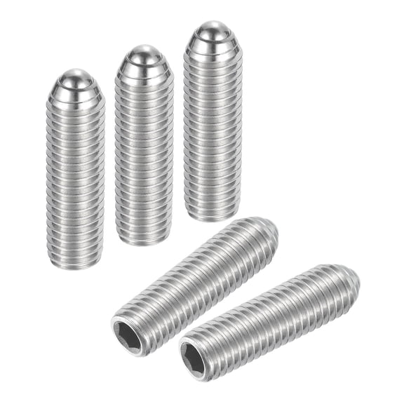 Ball Point Set Screws, M10 x 35mm 304 Stainless Steel Metric Spring Hex Socket Screw 10pack