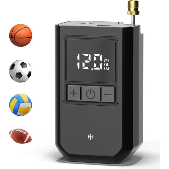 Ball Pump for Balls, Portable Electric Basketball Pump Ultra Inflation, with Digital LED Display Air Pump for Balls, Preset with Ball for Soccer, Volleyball