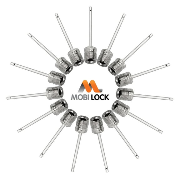 15 Pcs Ball Pump Inflation Needle - Stainless Steel Air Pump Needles - Ideal for Blowing Up Football, Basketball, Volleyball, and All Other Sports Balls - by Mobi Lock