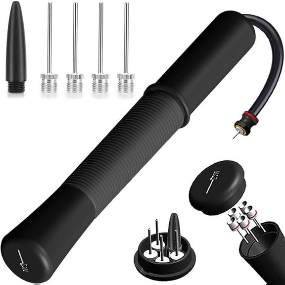 Fenxyo Pump with Needle Storage(Never Lose Pin) Basketball Pump with 5 Needles and Extendable Cable - Great for All Balls
