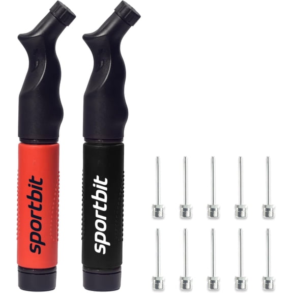 Ball Pump for Sports Balls - Push & Pull Inflating System Hand All Exercise Volleyball Pump, Basketball Inflator, Football Soccer Air Goes with 5 Needles Set