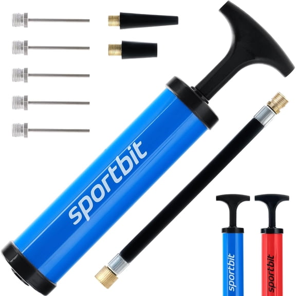 Ball Pump for Sports Balls - Push & Pull Inflating System - Hand Pump for All Exercise Balls - Volleyball Pump, Basketball Inflator, Football & Soccer Ball Air Pump