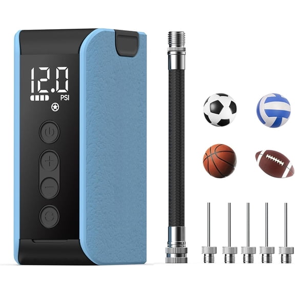 Ball Pump with Inflation & Deflation, Portable  Ball Pump with  Gauge ( 20PSI), Suitable for Basketball, Soccer, Volleyball and Rugby