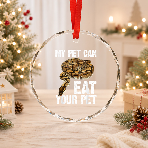 Ball Python Art For Snake Glass Ornament