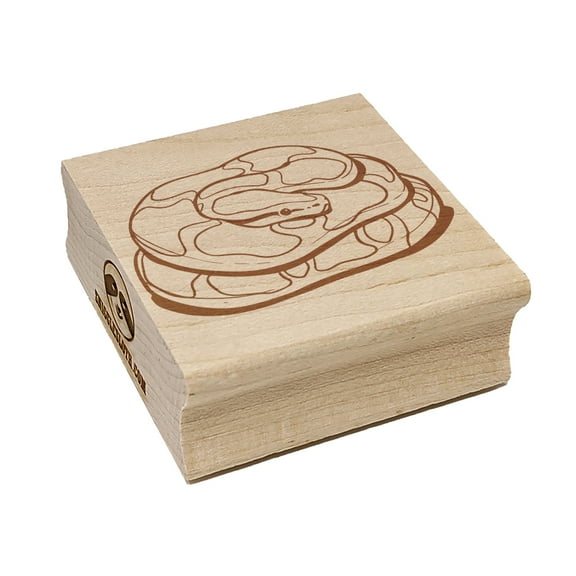 Ball Python Coiled Snake Serpent Square Rubber Stamp Stamping Scrapbooking Crafting - Small 1.25in