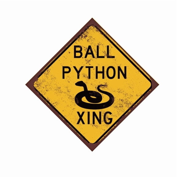 Ball Python Crossing sign - Reptile Room Sign - Ball Python Owner Gift - Ball Python Décor Pets Sign - Kids Pet Sign Size: 12 inch x 12 inch