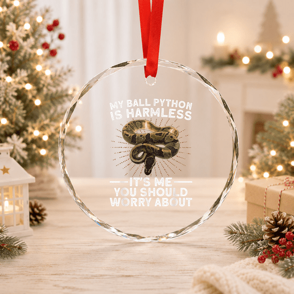 Ball Python For Snake Reptile Animal Glass Ornament