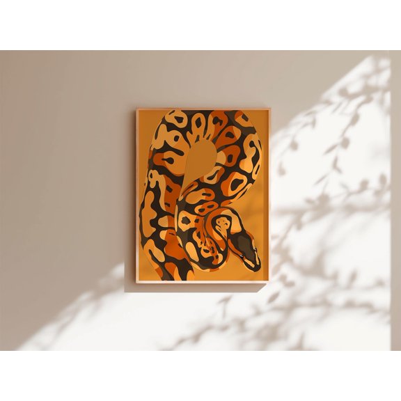 Ball Python Jungle Safari Illustration Wall Art Home Room Interior Decorative Display Accent