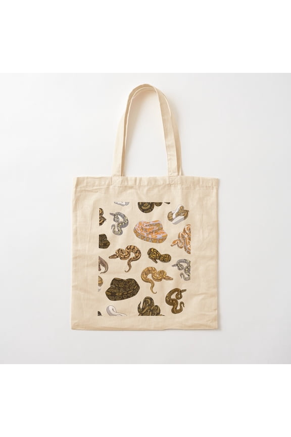 Ball Python Morph Snake Pattern Cotton Tote Bag Canvas Tote Bag, Family Gift For Mother, Her