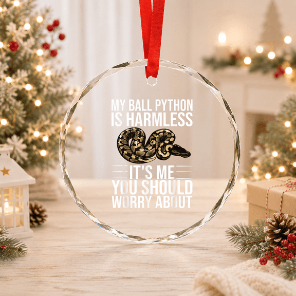 Ball Python Snake Boys Girls Glass Ornament