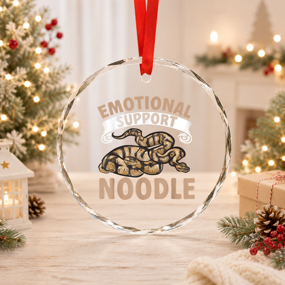 Ball Python Snake Glass Ornament