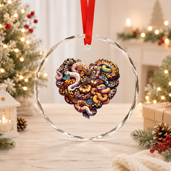 Ball Python Snake Reptile Herpetology Glass Ornament