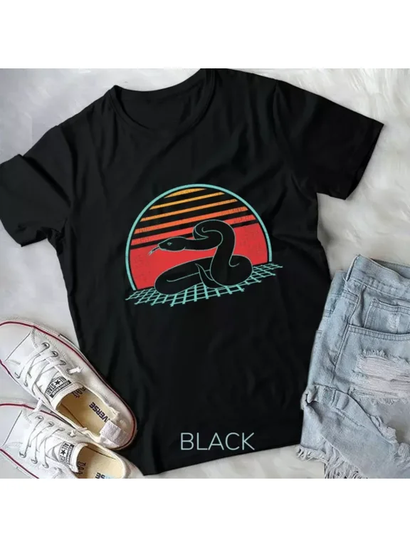Ball Python Snake Retro Vintage 80S Style Gift Unisex T-Shirt Unisex S-5XL Hot Trending Shirt, Vintage Birthday Gift