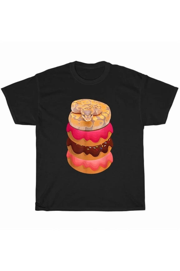 Ball Python With Doughnuts Gifts For Reptile Lovers T-Shirt Unisex Tee New