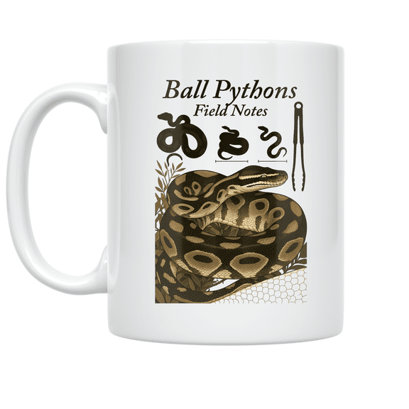 Ball Pythons Field Notes - Pet Owner, 11 oz White Ceramic Coffee Mug