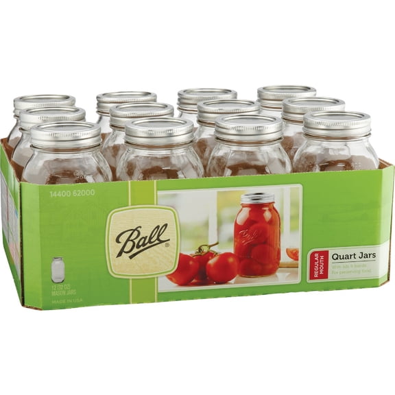 Ball Qt Jars W/Lids and Bands 12CT  Residential Use, Standard Application