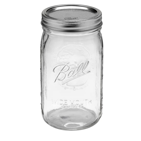 Ball Quart 32oz Jar with Silver Lid, Wide Mouth, 1 Jar