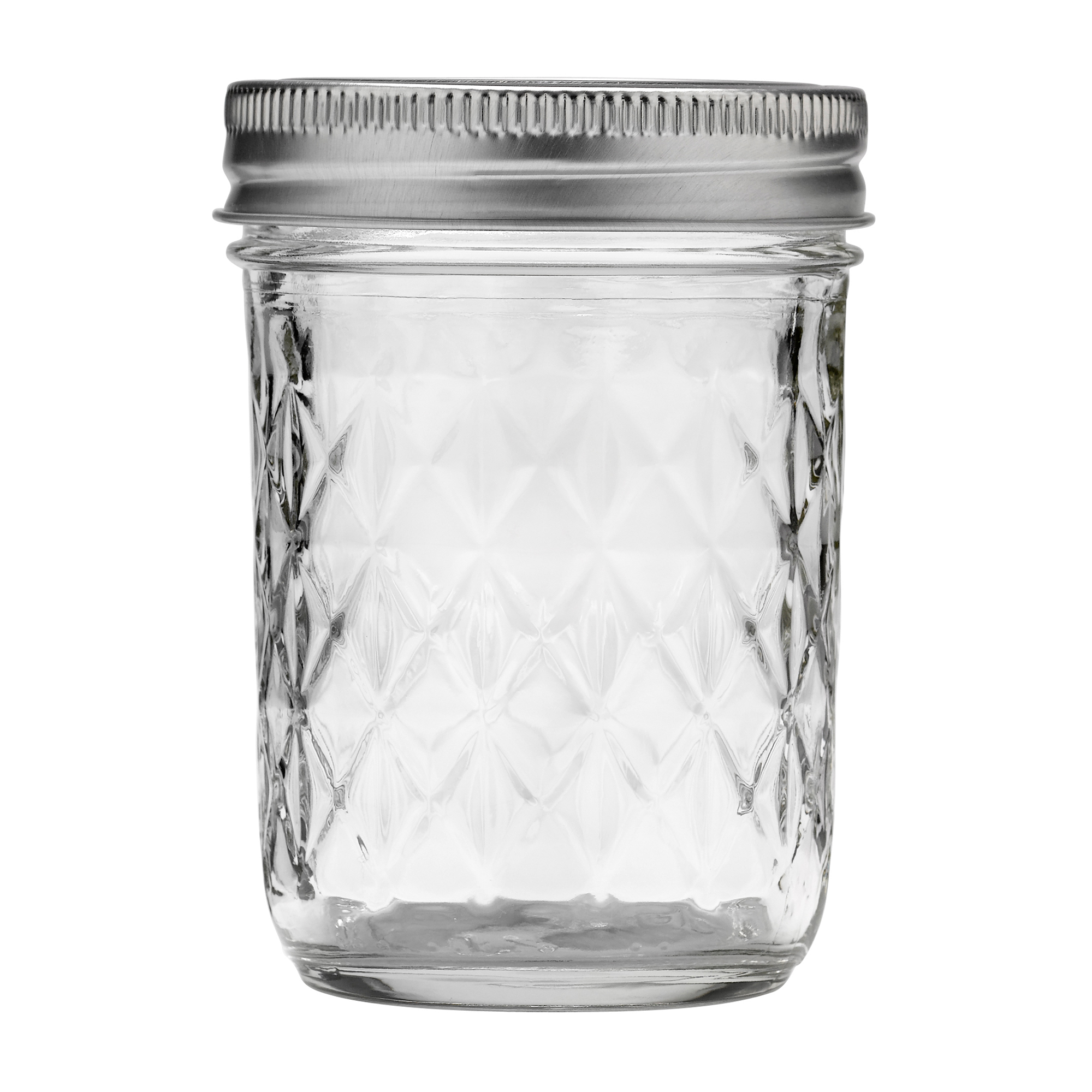 Ball Quilted Crystal Mason Jar w/ Lid & Band, Regular Mouth, 8 Ounces, 12 Count, 4 Lb. - image 1 of 8