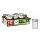 Ball Quilted Crystal Mason Jar w/ Lid & Band, Regular Mouth, 8 Ounces, 12 Count, 4 lb.